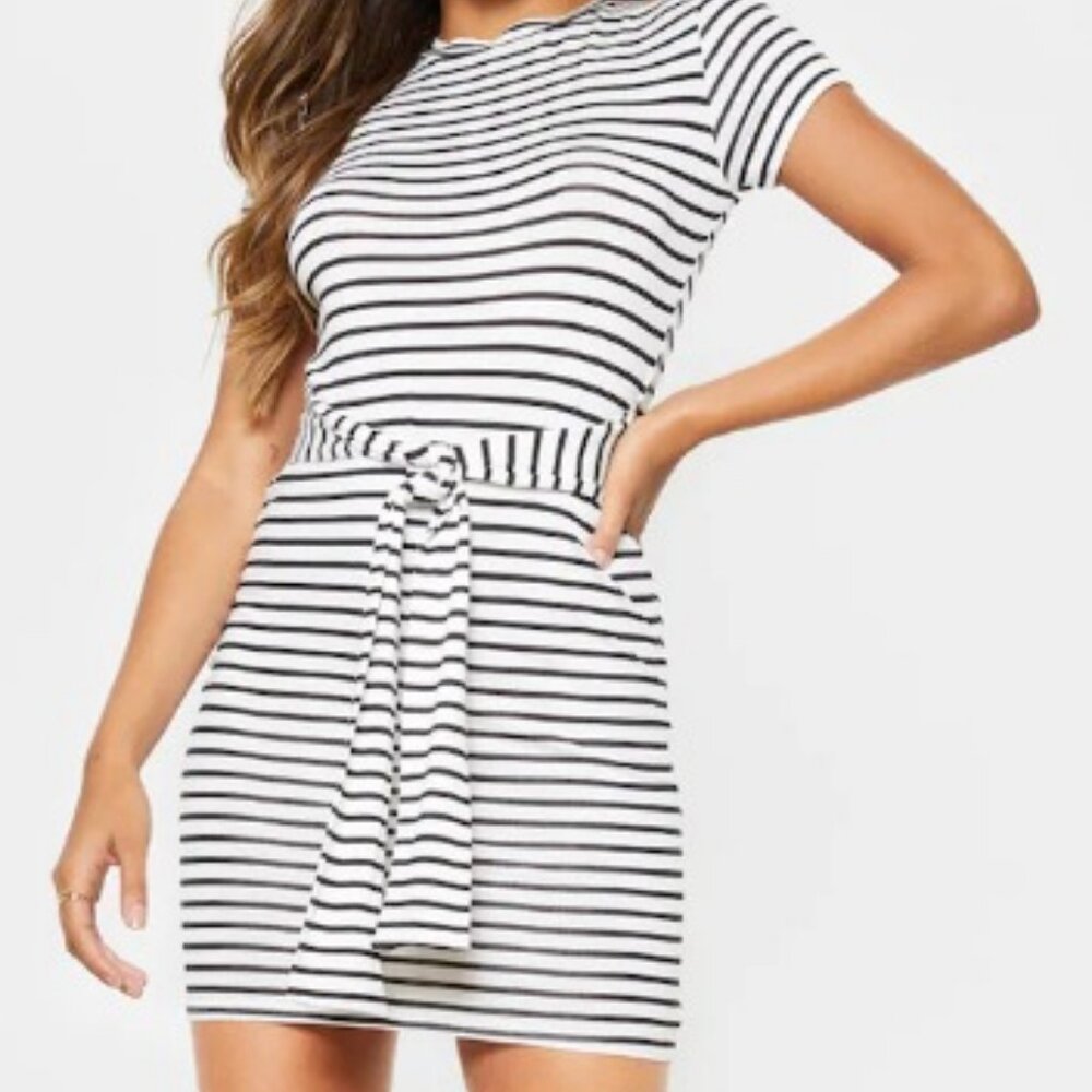 NWT PrettyLittleThing Tie Waist T-Shirt Dress